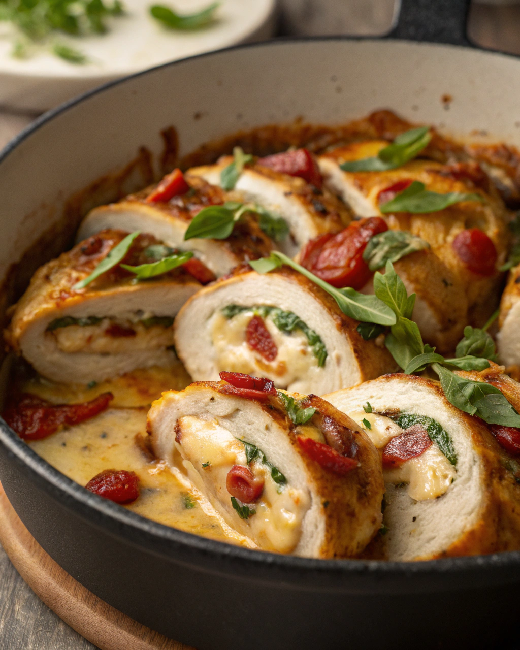 Roulés de poulet au fromage