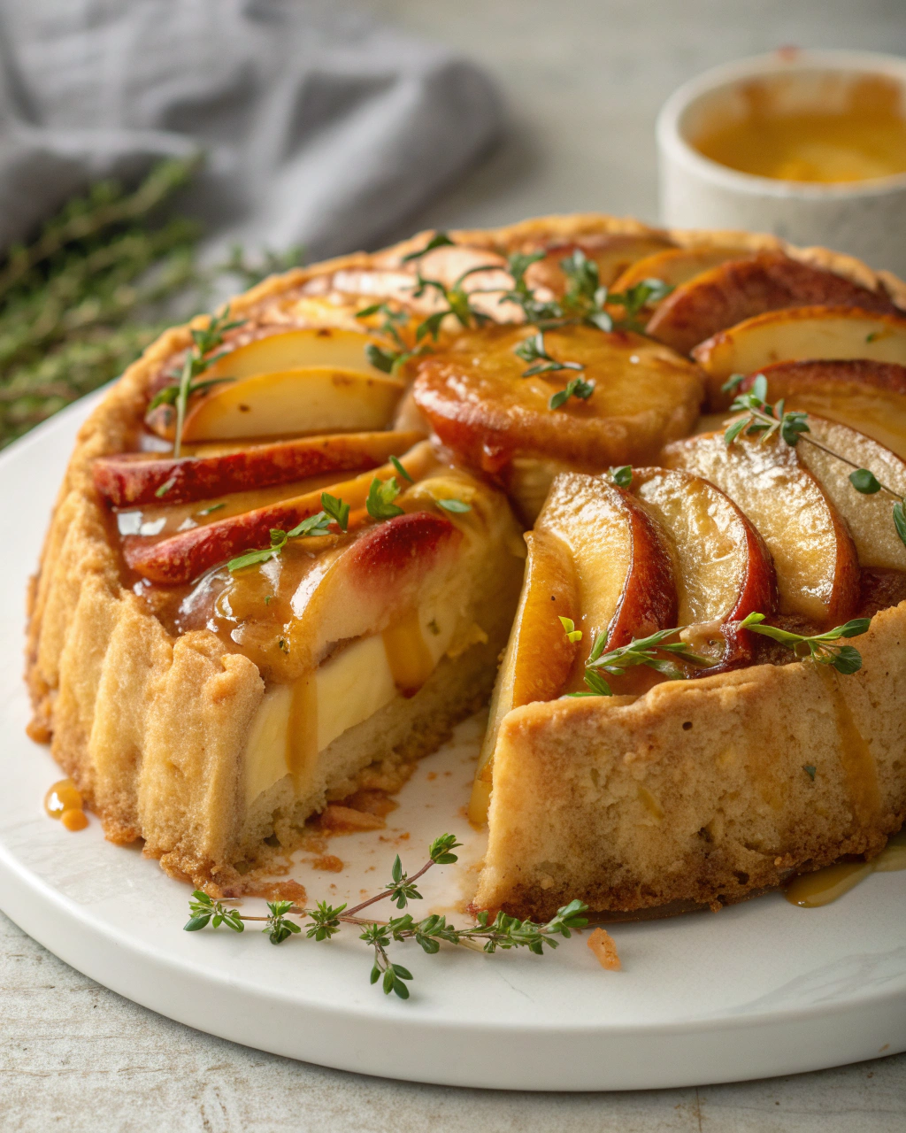 Gâteau aux pommes et pudding