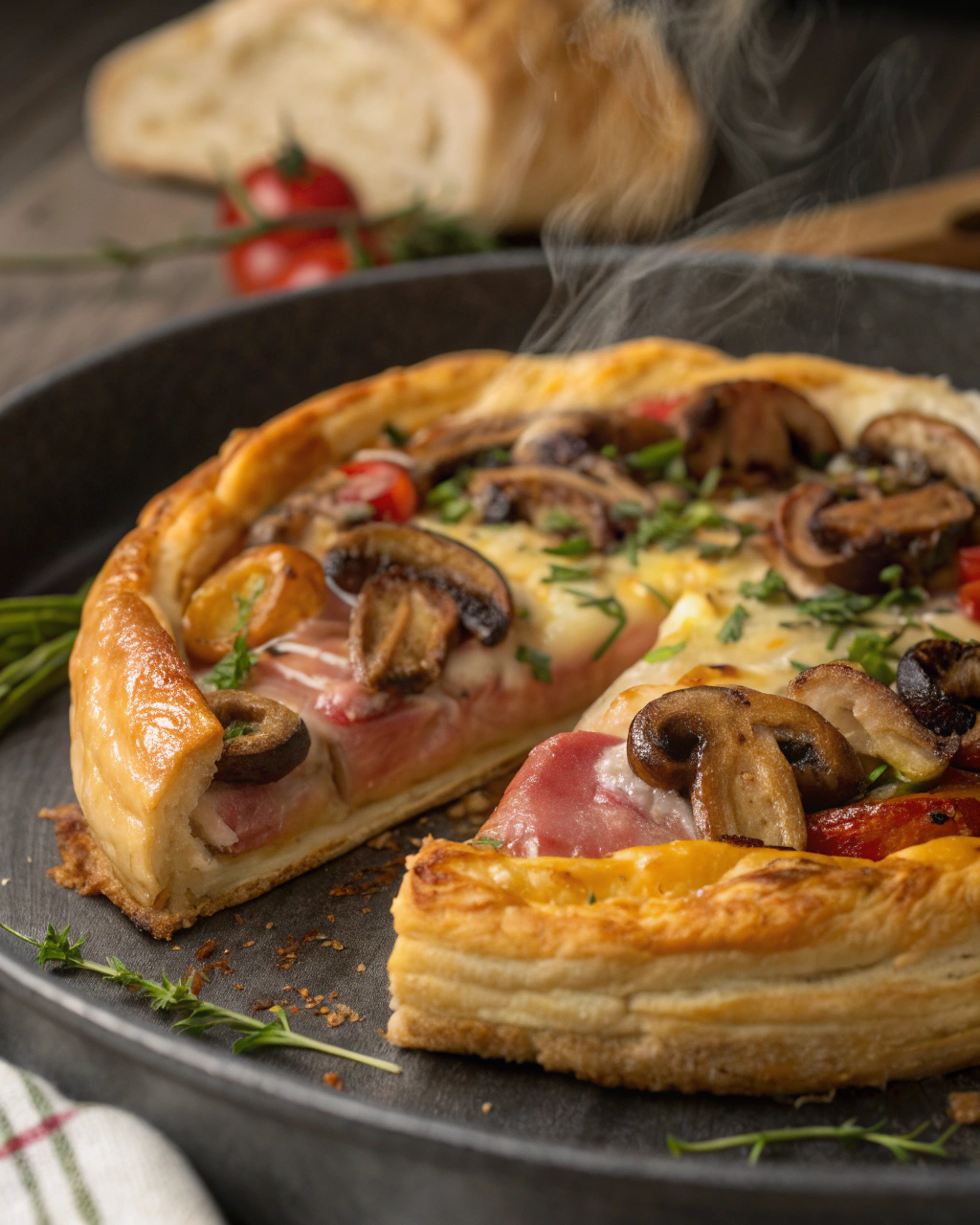 Feuilleté aux Champignons et Jambon