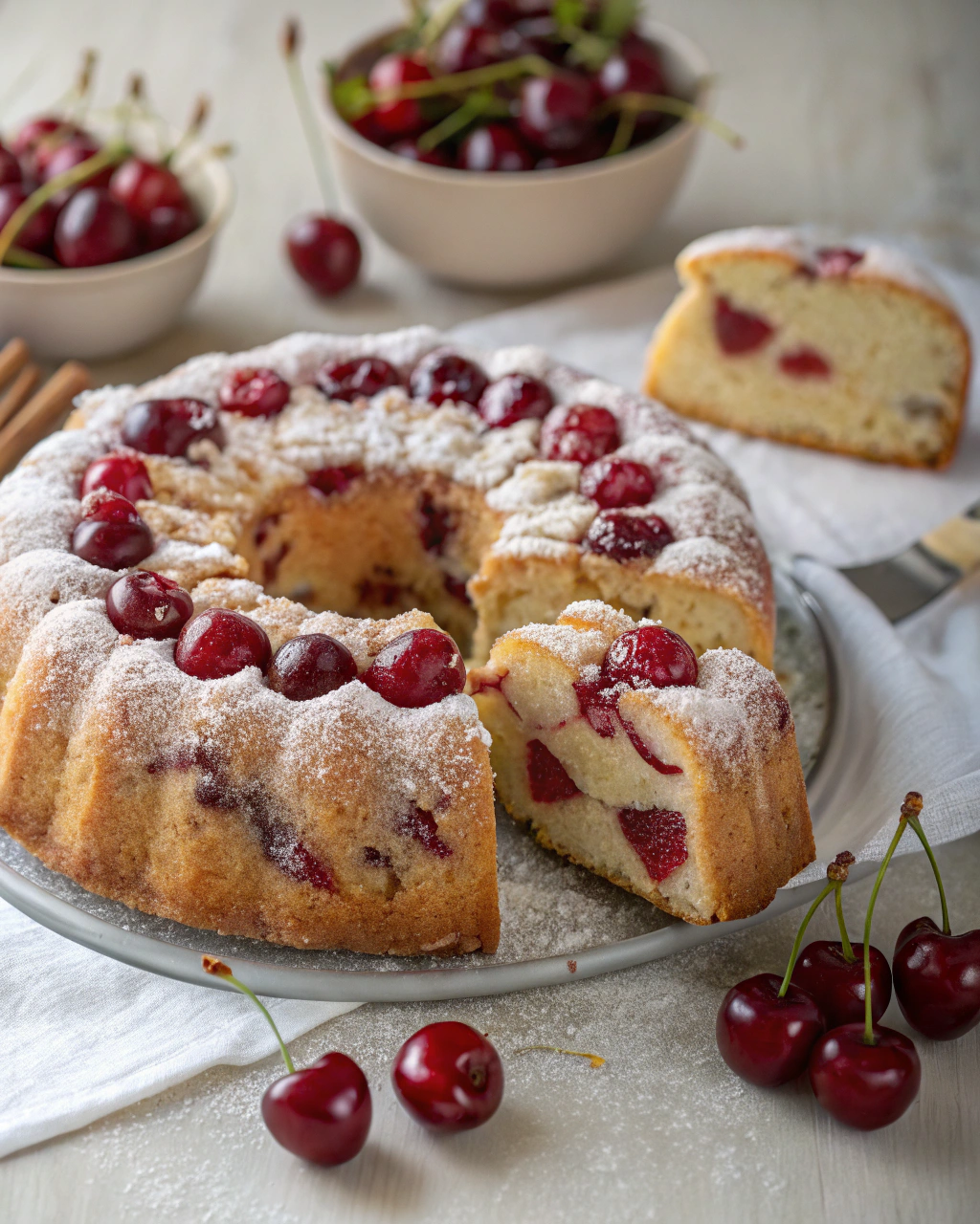 Gâteau aux cerises moelleux