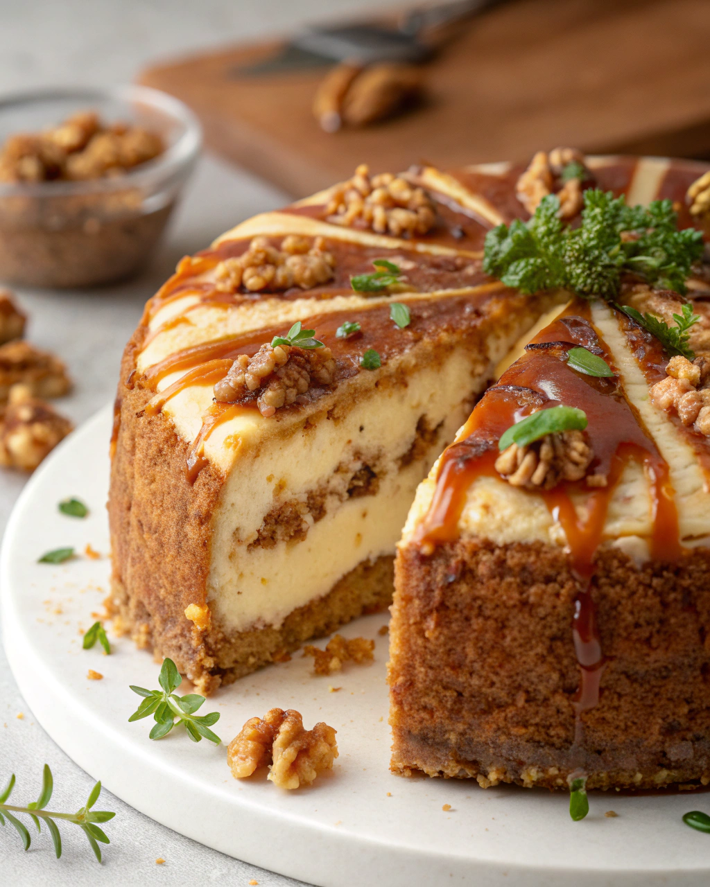 Gâteau aux noix et crème