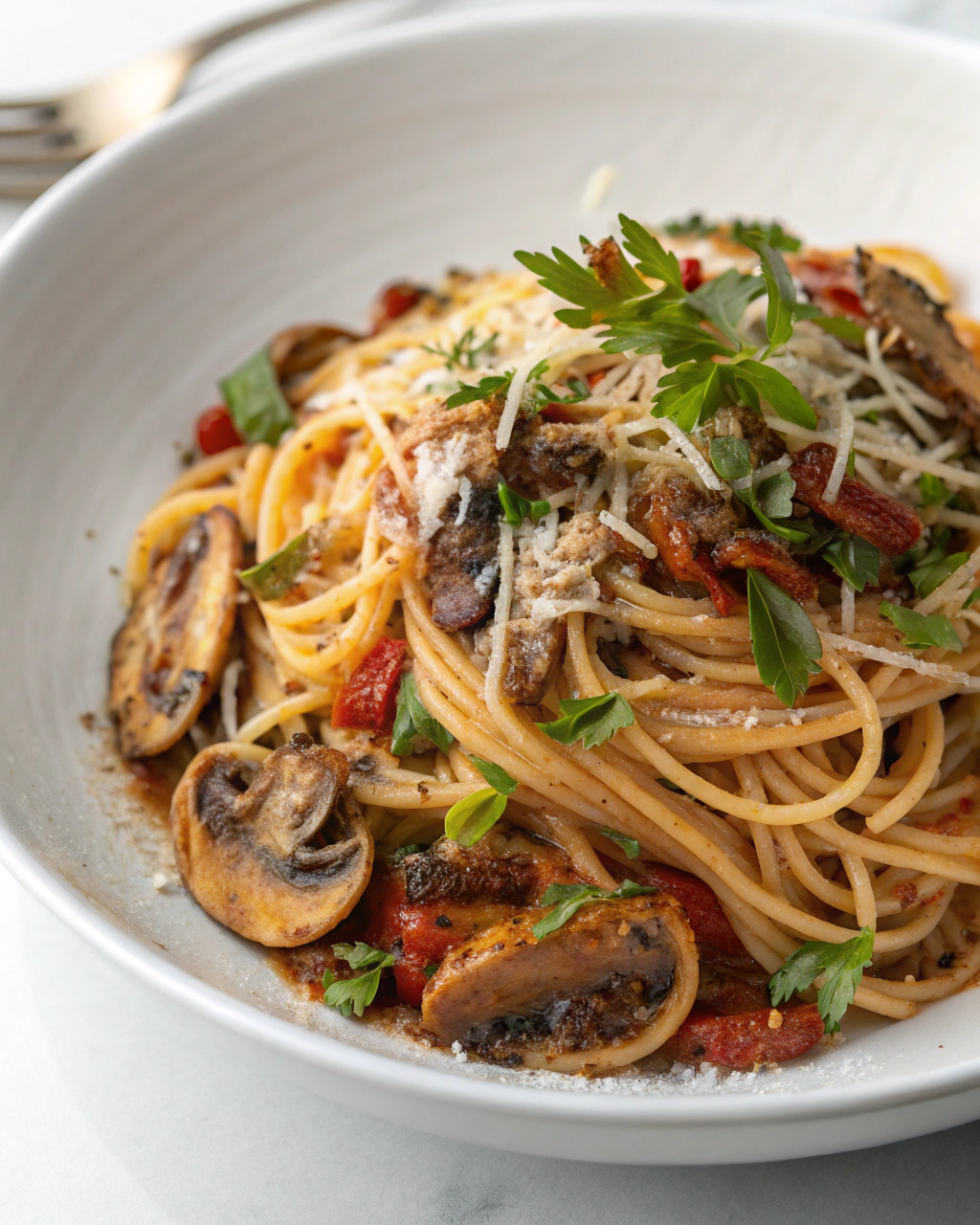 Spaghetti aux champignons