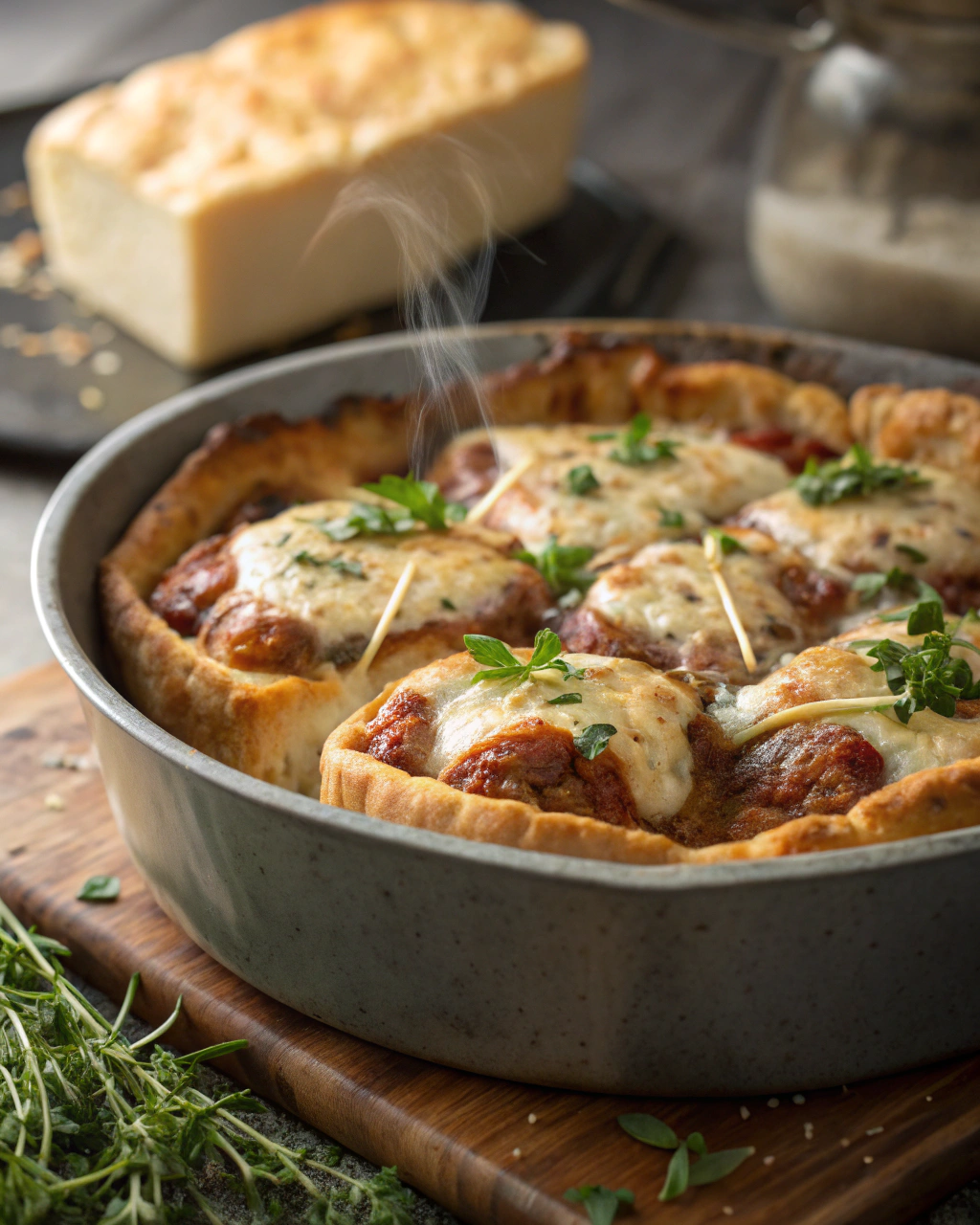 Petits pains gratinés à la viande