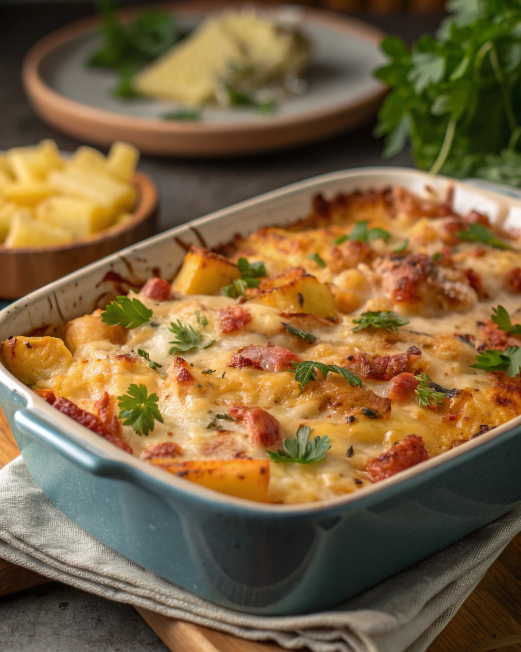 Gratin de pâtes hawaïen