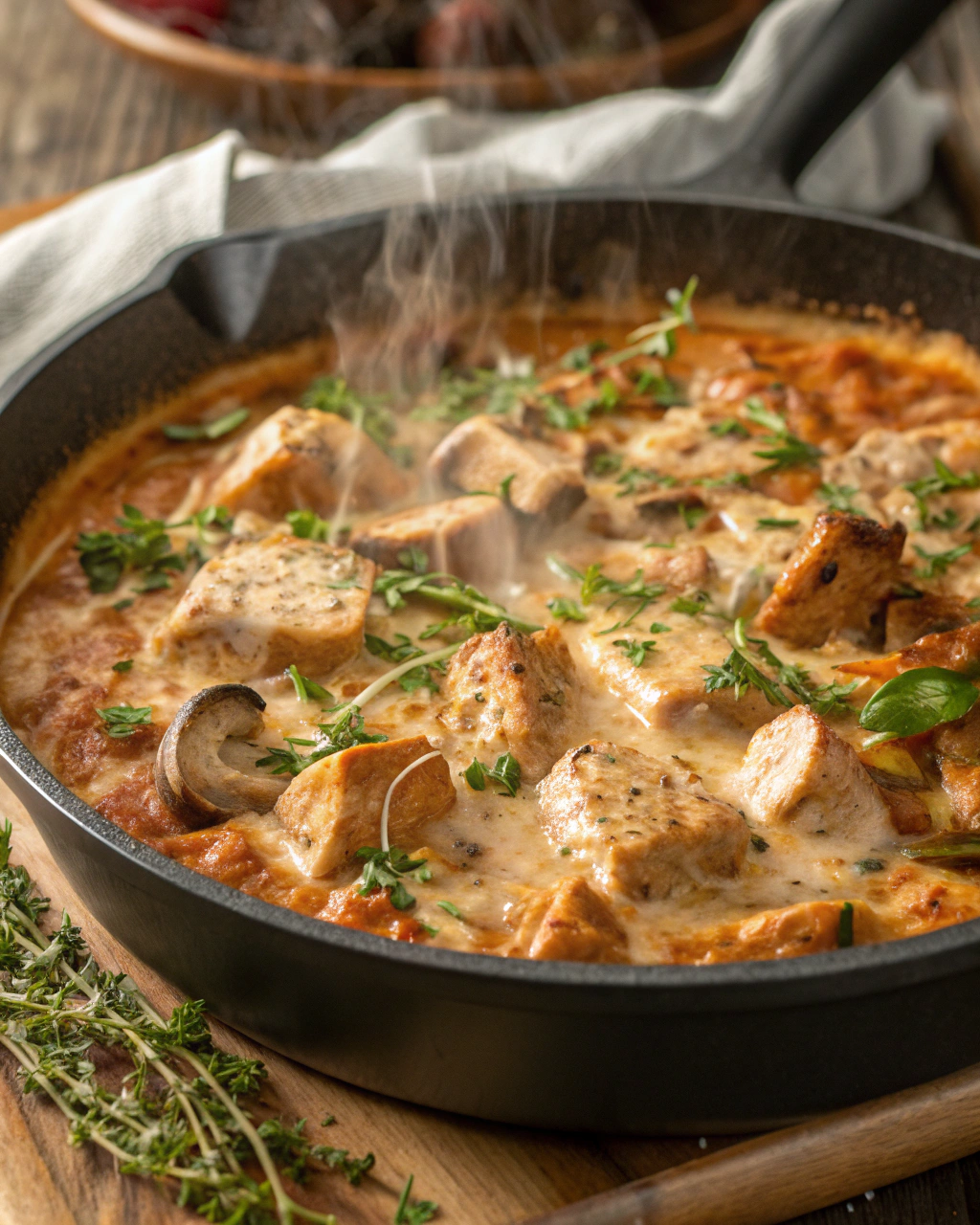 Poulet stroganoff crémeux