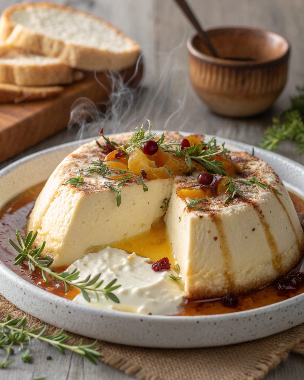 Gâteau neige au pudding et fromage blanc