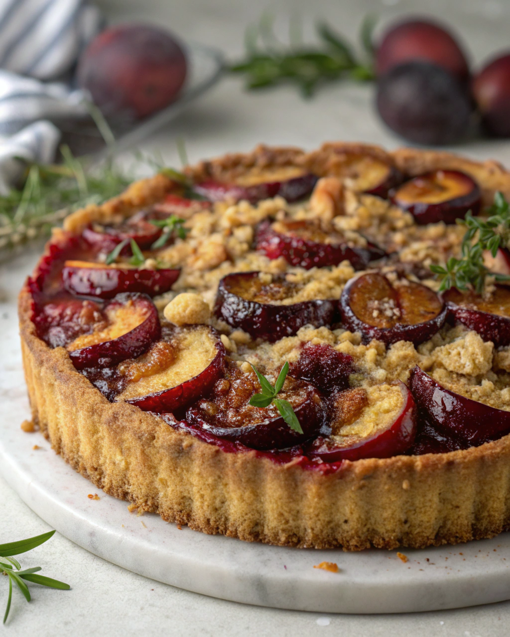 Gâteau aux prunes et crumble