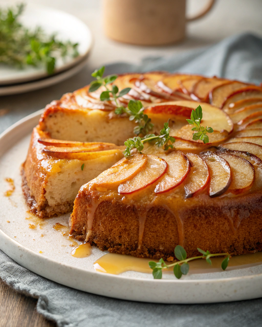 Gâteau aux pommes sur plaque