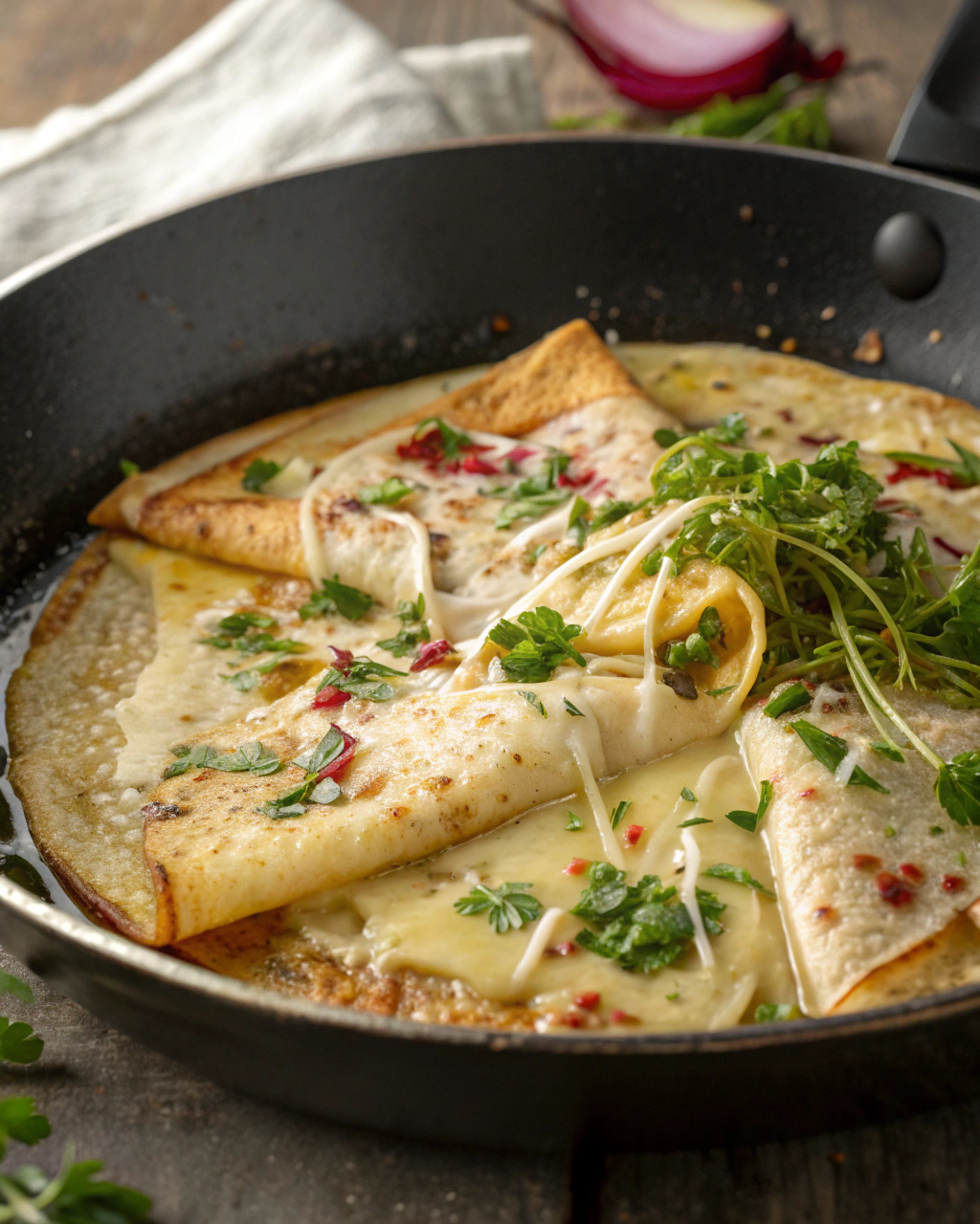 Crêpes à l’ail rapides