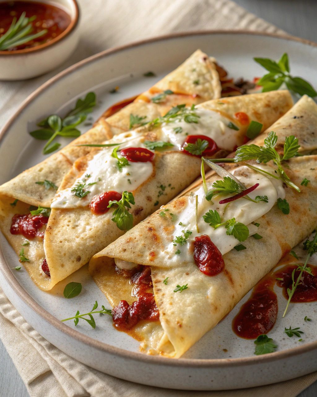 Crêpes à l’ail et fromage