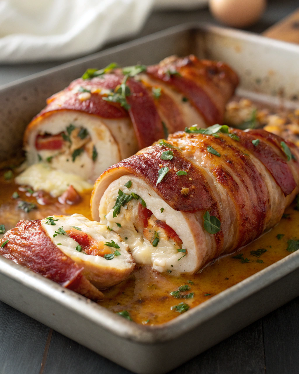 Poulet Enroulé de Bacon Fumé et Cheddar